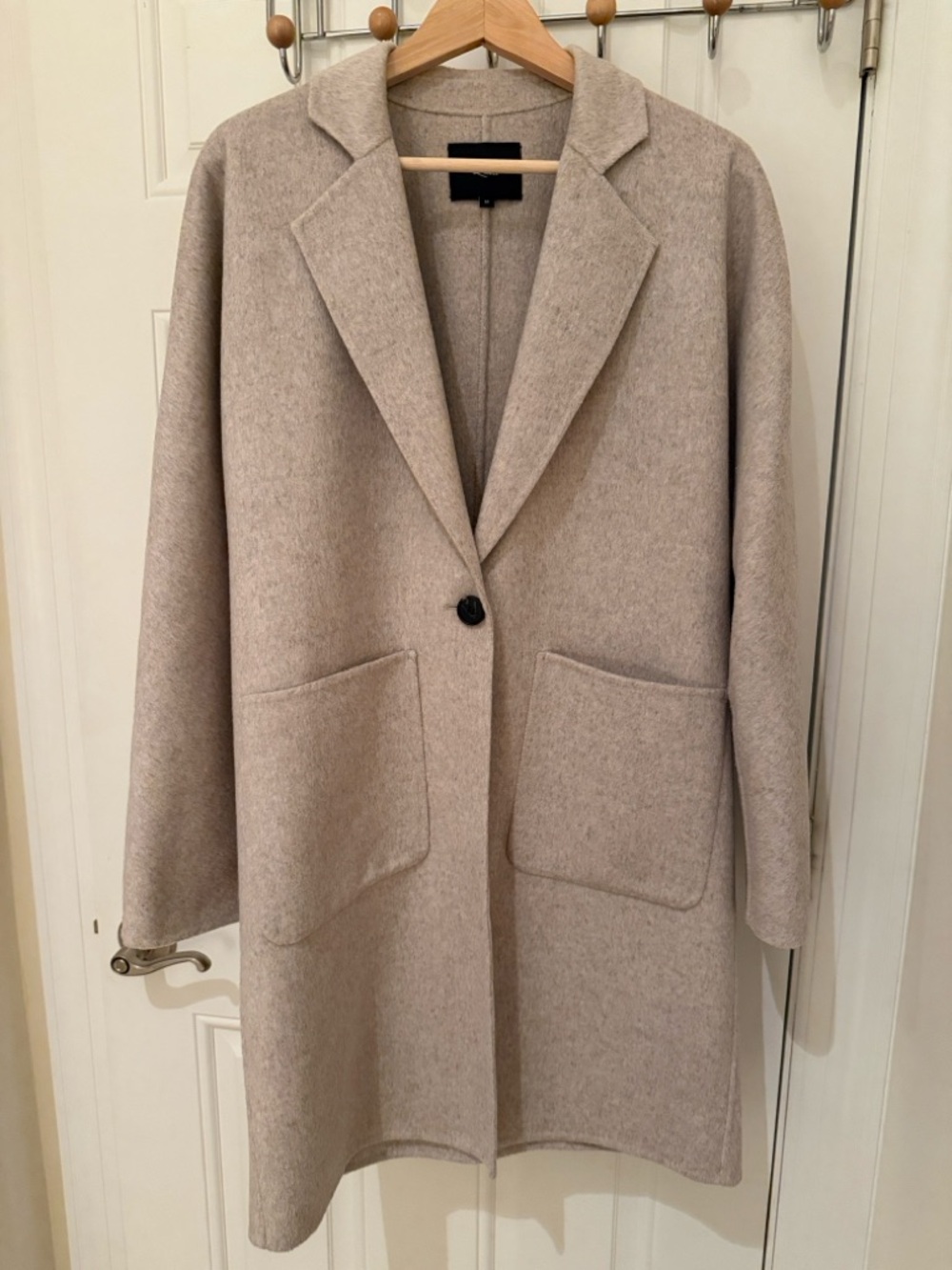 Rails Lightweight Single-Button Wool Blend  Coat in Oatmeal